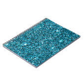 Girly Turquoise Glitzer Notizblock (Linke Seite)
