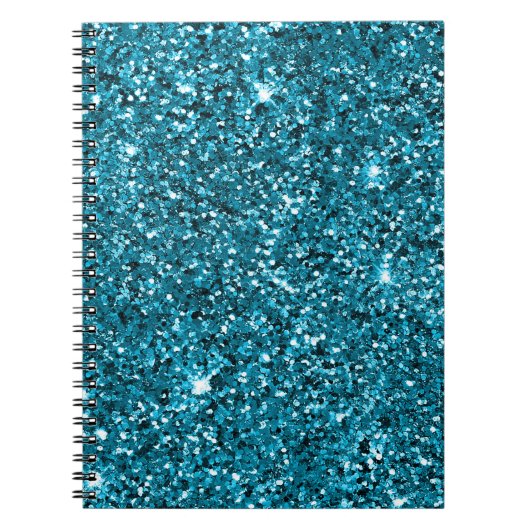 Girly Turquoise Glitzer Notizblock (Vorderseite)