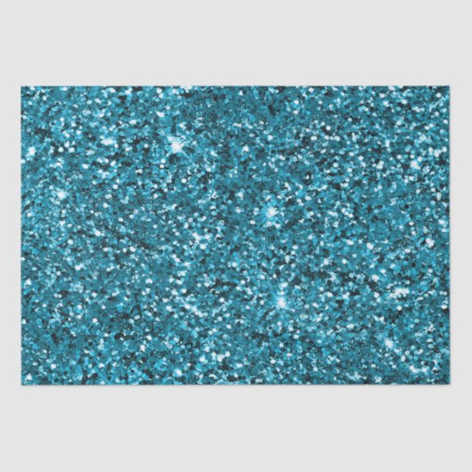 Girly Turquoise Glitzer Seidenpapier (Vorderseite)