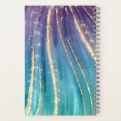 Girly Turquoise Gold Mermaid Glitzer Individuelle  Notizblock (Rückseite)