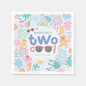 Girly Two Cool Sommer-Splash 2. Geburtstag Serviette (Vorderseite)
