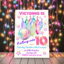 Girly Tyly färben rosa Bowling Birthday Party