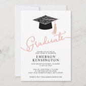 Girly Typografy Hand Drawn Abschluss Foto Einladung (Vorderseite)