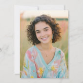 Girly Typografy Hand Drawn Abschluss Foto Einladung (Rückseite)