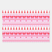 Girly Ugly Sweater Pink, Rot und Grün Weihnachten Geschenkpapier Set (Vorderseite)