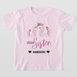 Girly Unicorn Little Sister T-Shirt
