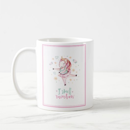 Girly Unicorn Pink Ballerina | I Riecht Rainbows Kaffeetasse (Links)