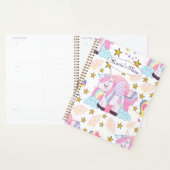 Girly Unicorn Rainbow Stars Individuelle Name Planer (Anzeige)