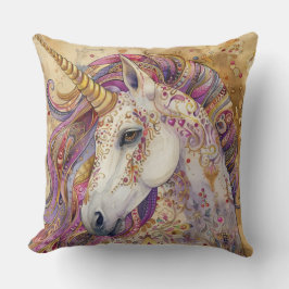 Girly Unicorn Throw Kissen