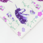 Girly Unicorns Fleece Blanket (Ecke)