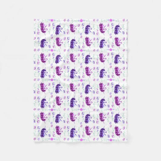 Girly Unicorns Fleece Blanket (Vorderseite)