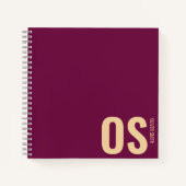 Girly Unique Burgundy Monogram Typografie Notizblock (Vorderseite)