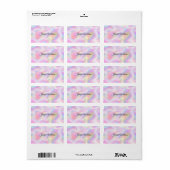 Girly Vibrant Pastel Holographic Swirl Design      Adressaufkleber (Vorne)