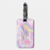 Girly Vibrant Pastel Holographic Swirl Design      Gepäckanhänger (Rückseite vertikal)