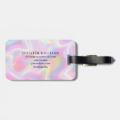 Girly Vibrant Pastel Holographic Swirl Design      Gepäckanhänger (Rückseite horizontal)
