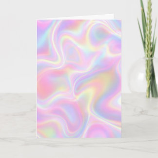 Girly Vibrant Pastel Holographic Swirl Design      Karte