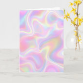 Girly Vibrant Pastel Holographic Swirl Design      Karte (Gelbe Blume)