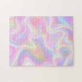 Girly Vibrant Pastel Holographic Swirl Design      Puzzle (Horizontal)