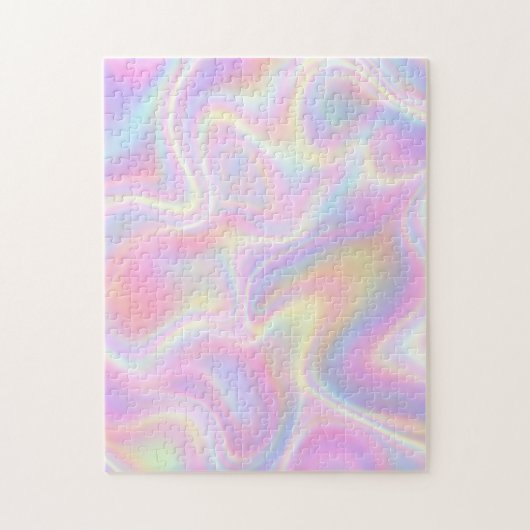 Girly Vibrant Pastel Holographic Swirl Design      Puzzle (Vertikal)
