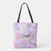 Girly Vibrant Pastel Holographic Swirl Design      Tasche (Rückseite)