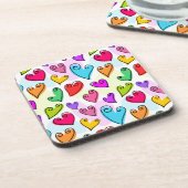 Girly Vibrants Herts Niedlich Romantischer Valenti Getränkeuntersetzer (Linke Seite)