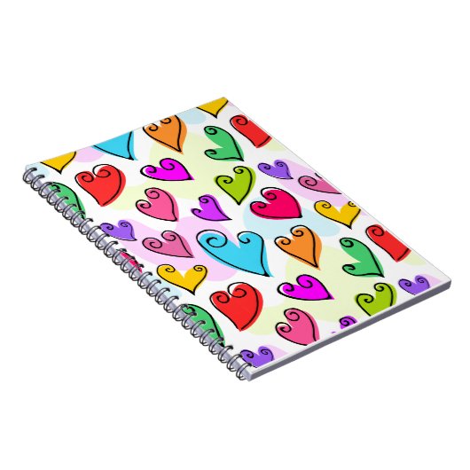 Girly Vibrants Herts Niedlich Romantischer Valenti Notizblock (Rechte Seite)