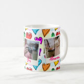Girly Vibrants Herts Niedlich Romantisches Valenti Kaffeetasse (VorderseiteRechts)