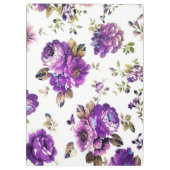 Girly Vintag Chic Blume Personalisiert Klemmbrett (Rückseite)
