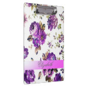 Girly Vintag Chic Blume Personalisiert Klemmbrett (Rechts)