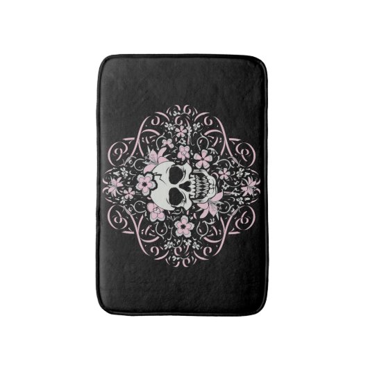 Girly Vintag Skull Badematte (Vorderseite Vertikal)