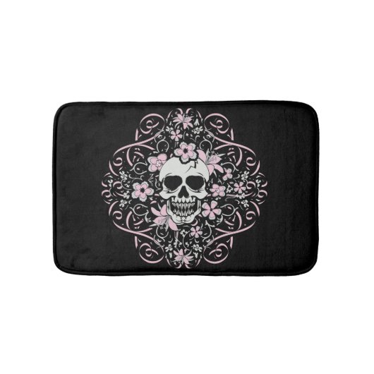Girly Vintag Skull Badematte (Vorderseite)