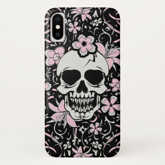 Girly Vintag Skull Case-Mate iPhone Hülle (Rückseite)
