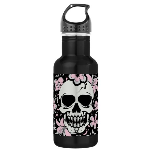 Girly Vintag Skull Edelstahlflasche (Vorderseite)