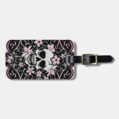 Girly Vintag Skull Gepäckanhänger (Vorderseite horizontal)