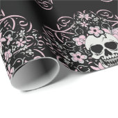 Girly Vintag Skull Geschenkpapier (Rolleneckpunkt)