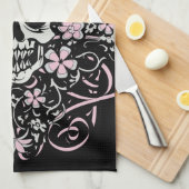 Girly Vintag Skull Geschirrtuch (Viertel Falte)