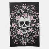 Girly Vintag Skull Geschirrtuch (Vertikal)