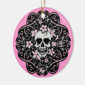 Girly Vintag Skull Keramikornament (Links)