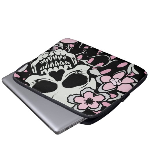Girly Vintag Skull Laptopschutzhülle (Vorne Knopf)