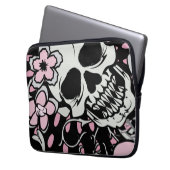 Girly Vintag Skull Laptopschutzhülle (Vorderseite Links)