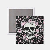 Girly Vintag Skull Magnet (Vorderseite/Rückseite)