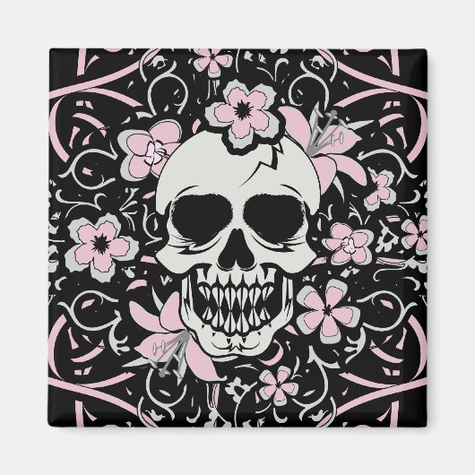 Girly Vintag Skull Magnet (Vorne)