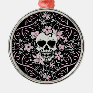 Girly Vintag Skull Ornament Aus Metall