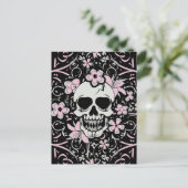 Girly Vintag Skull Postkarte (Stehend Vorderseite)
