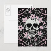 Girly Vintag Skull Postkarte (Vorne/Hinten)