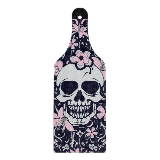 Girly Vintag Skull Schneidebrett (Vorderseite)