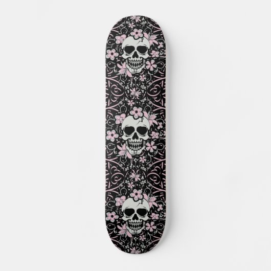 Girly Vintag Skull Skateboard (Vorderseite)