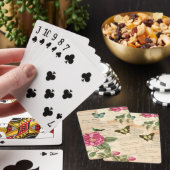 Girly Vintage Spielkarten mit Rose u. (In Situ)