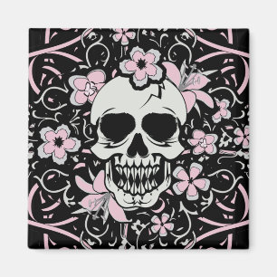 Girly Vintager Schädel Magnet