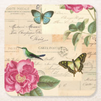 Girly Vintager Untersetzer mit Vogel,